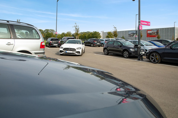 Parked cars at the Easy Airport Parking lot at Münster/Osnabrück Airport (FMO)